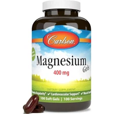 Carlson Magnesium Gels, 400 mg 250 Softgels