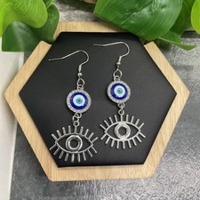 2.5  Lucky Silver-tone Earring Set Boho Retro Drop Dangle New Free Ship B6204