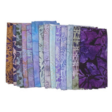 POUND PACK PLUS 1255 100 Cotton Batiks Handpaint Fabric Scrap Purple Blue
