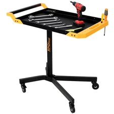 Adjustale Height Mobile Work Table Rolling Tool Tray Table Repair Shops Portable