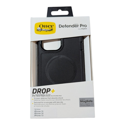 J3. OtterBox Defender Pro MagSafe Textured Grip Case für iPhone 15/14/13 - Schwarz - Bild 1 von 2