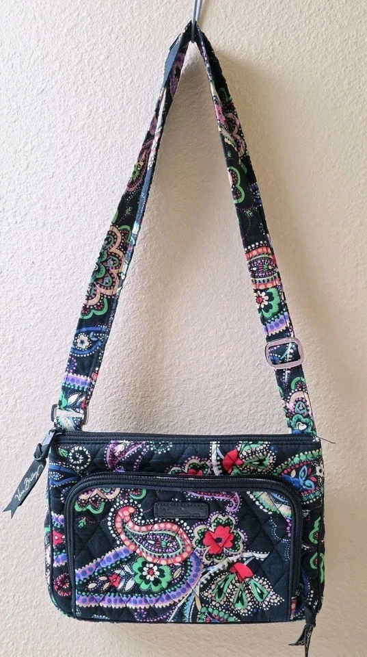 Bolso Bandolera Vera Bradley Little Hipster Crepúsculo Paisley Negro Foto 4 de 4