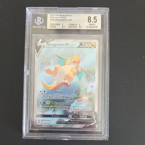 Dragonite V Evolving Skies 192/203 Holo Special Art BGS 8.5 potential 9/10 psa