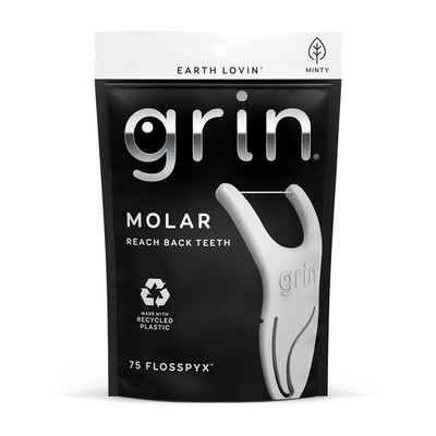 GRIN Molar Flosspyx, Floss Picks, 75 Count, Dental 1 Foot (Pack of 75) 