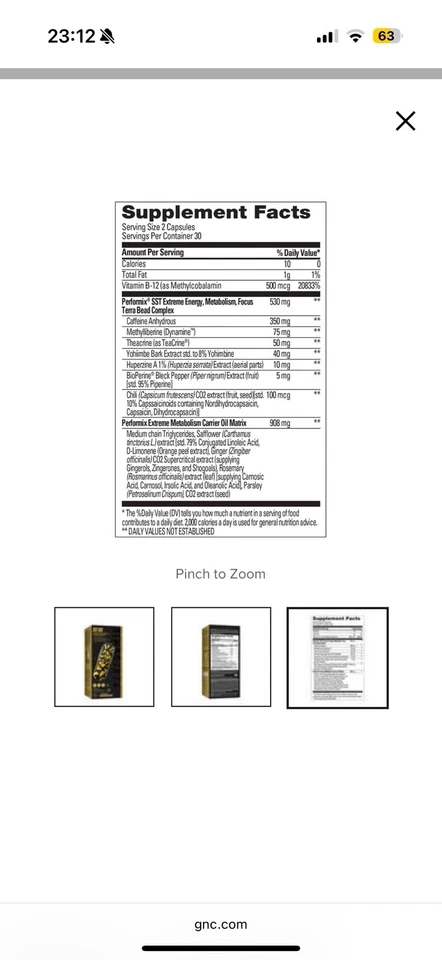 Cápsula de vitamina PERFORMIX SST V3X - 60 unidades Foto 3 de 3