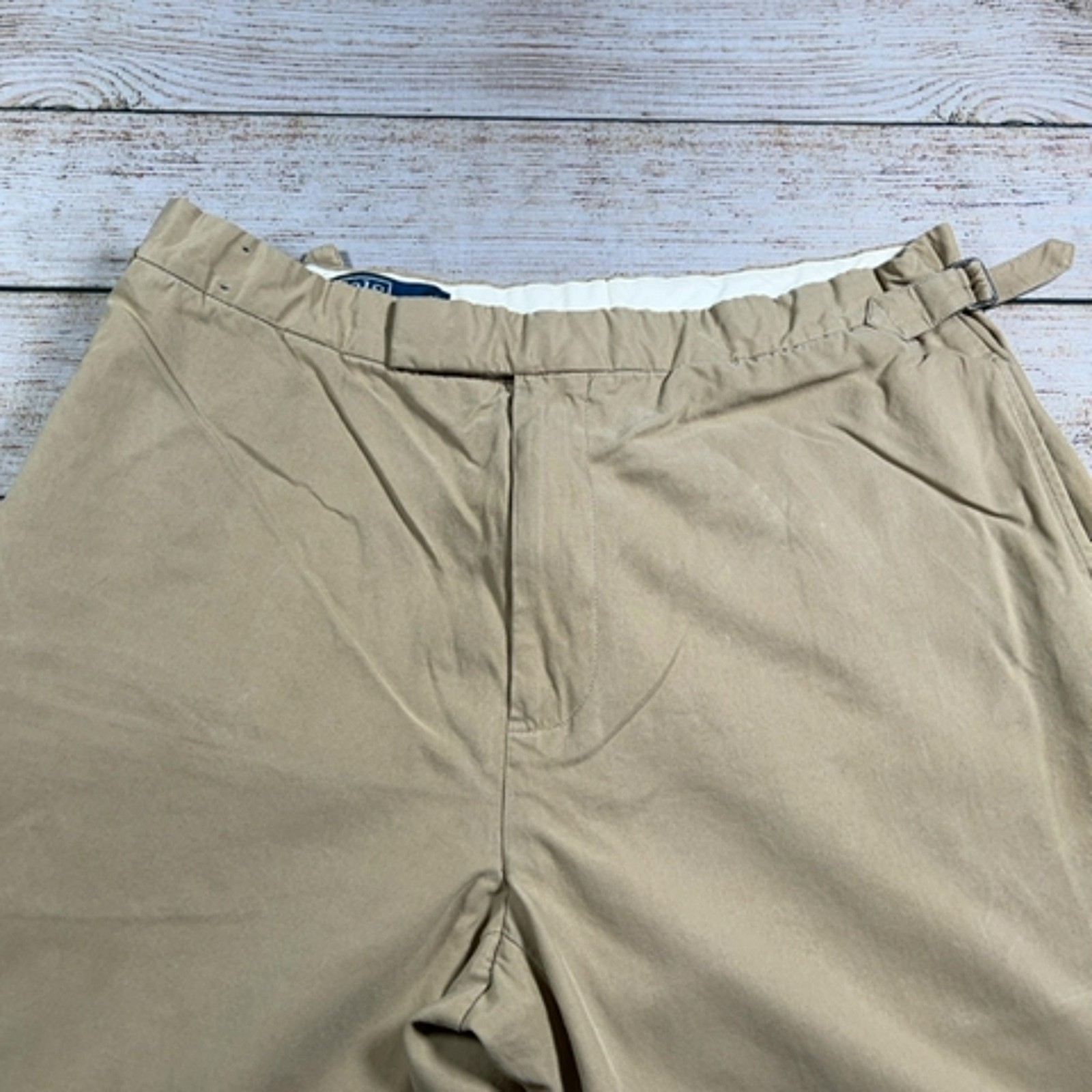 Polo Ralph Lauren Chinos Men's Size 38W 32L Beige Silk Cotton Blend Trousers thumbnail 2