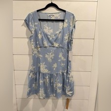 NWT Reformation blue floral Olencia mini dress in Bijou Size 10