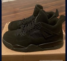 Jordan Air Jordan 4 Retro Black Cat Nubuck Mid Top Black Rubber Sneaker