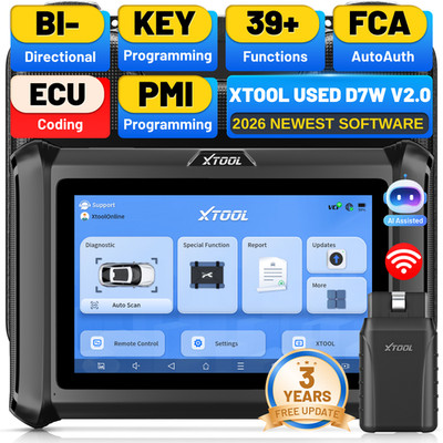 2026 XTOOL D7W V2.0 Auto Diagnostic ToolOBD2 Scanner Key Programming 39+Services
