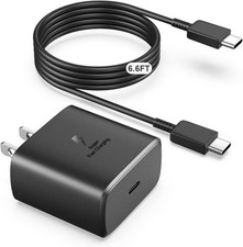 45W Super Fast USB-C Charger Adapter for Samsung Galaxy S25/S24 6Ft C Cable