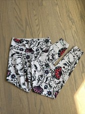 Nike Gray Pink Floral Athletic Leggings Ten One Legend Pant Cute Spring Fitness