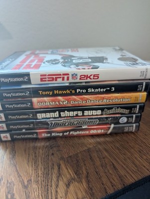 PS2 Collection, As-is, not tested, GTA San Andreas, ESPN NFL 2k5, NFS Undergrou