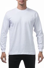 Pro Club Men's Heavyweight Cotton Long Sleeve Crew Neck T-Shirt XLTall