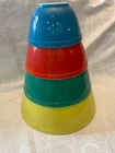 4pc Vintage Pyrex Primary Colors Nesting Mixing Bowls-401/402/403/404 USA