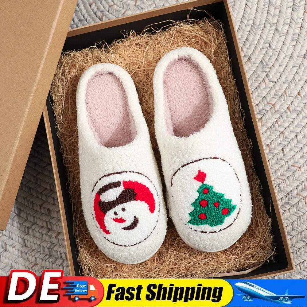 APL Pupazzo di Neve Albero di Natale Pantofole Soffici Pantofole Comode per la Schl