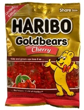 HARIBO 4oz Bag GOLDBEARS Gummi Candy CHERRY Share Size Pack BEARS Shaped Gummies
