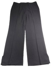 VTG Escada Wood Blend Dress Pants Sz 42 High-Rise Black Wide Leg