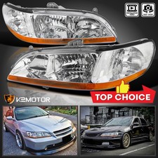 Fits 1998-2002 Honda Accord 24dr Clear Headlights Corner Signal Lamp Assembly