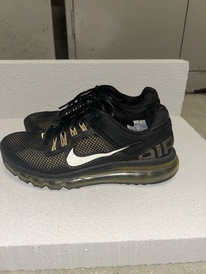 Nike Air Max Herren Sneaker Schwarz/Gold Low Top Schnürung Air-Dämpfung