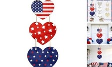 4th of July Decorations Patriotic Decorations Heart Patriotic Wreath Hanging