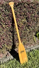 Vintage FEATHER BRAND CAVINESS Woodworking Co. WOODEN Canoe PADDLE 41” Rare Size