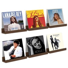 Vinyl Record Shelf Wall Mount 12 Inch Solid Wood Floating Shelves 6 Pack