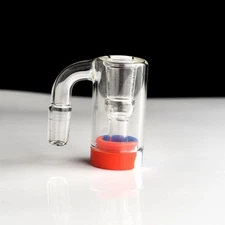 14mm Glass Ash Catcher 90° Bowl for Bong Hookah Shisha Silicone Container Pipe.