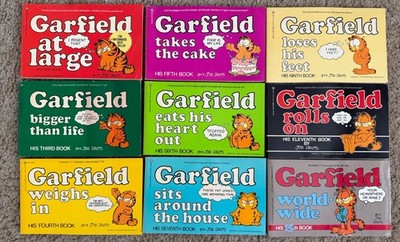 Lot of 9 First Editions Garfield at Large Books by Jim Davis 1980-88 