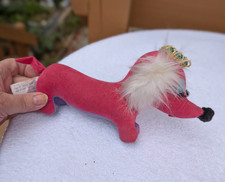 Vintage Russ Berrie stuffed animal dog.red purple 1970