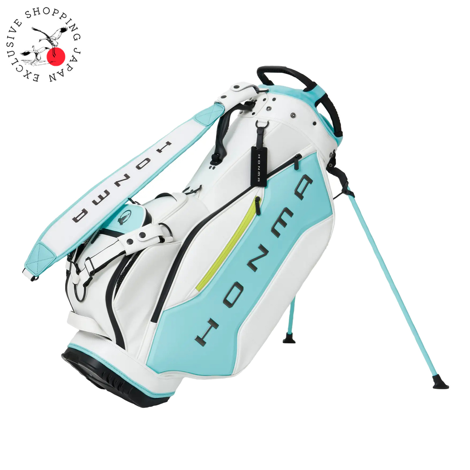 HONMA Tour World Pro Carry Stand Bag White Turquoise Blue 9.