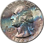 1963-P  Washington Silver Quarter / Uncirculated /  *Blue Tone*