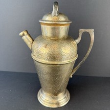 ANCIEN SHAKER À COCKTAIL années 1920 nickel argent plaqué argent 580-66 qt taille 9,5"t.