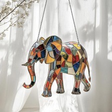 Elephant Ornaments Acrylic Window Hanging, Elephant Lovers Gifts