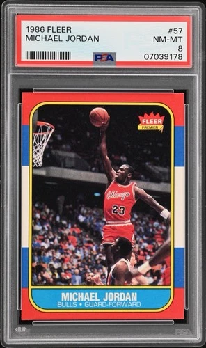 1986 Fleer #57 Michael Jordan PSA 8 RC