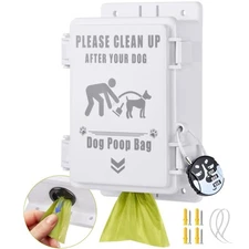 Heavy Duty Dog Poop Bag Dispenser, Wall Mountable & Waterproof Outdoor Organi...