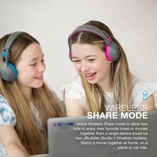 JLab JBuddies Studio 2 Wireless and Wired Kids Headphones, Volume Limiter,