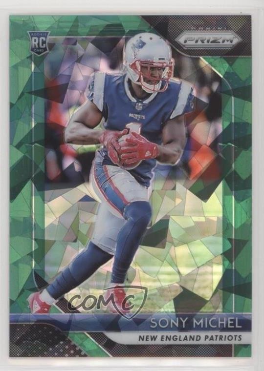 2018 Panini Prizm Green Crystals 64/75 Sony Michel #211 Rookie RC 5oq
