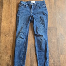 Lafayette 148 New York Skinny Jeans Blue Medium Wash Button Denim 5-Pocket Women