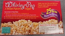 NIB THE ORIGINAL WHIRLEY POP 3 MINUTE POPCORN POPPER MAKES 6 QUARTS