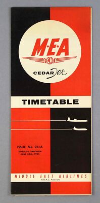 MEA MIDDLE EAST AIRLINES FLUGPLAN JUNI 1961 COMET 4C VISCOUNT