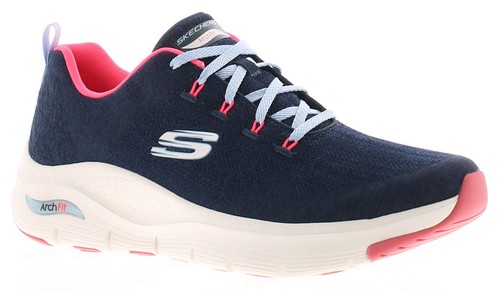 Skechers Womens Chunky Trainers Arch Fit Comfy Wave Lace Up navy UK Size