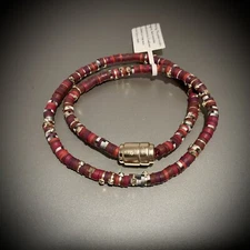 NWT KENDRA SCOTT REECE WRAP BRACELET IN GOLD MAROON MIX 14”L