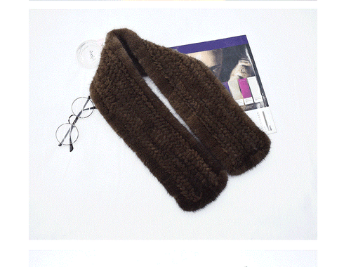 Men's Real Mink Fur Scarf Winter Warm Neckerchief Muffler Black Brown - Picture 6 of 19