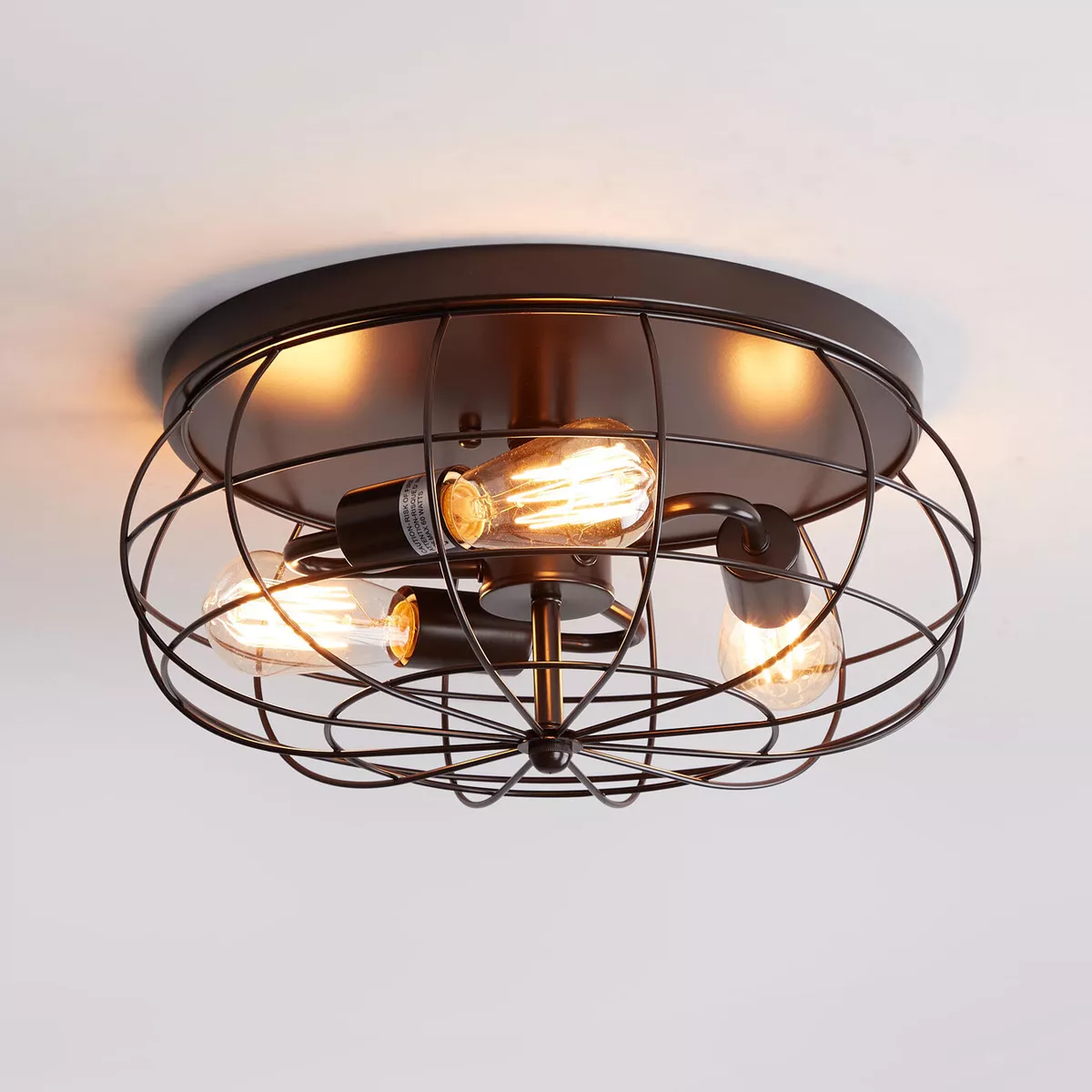 Farmhouse Flush Mount Ceiling Light 3 Light Oil Rubbed Bronze