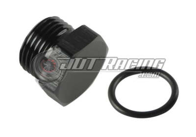 -6AN ORB Hex Head Block Off Port Plug with O-Ring, Black Aluminum AN6 AN Fitting