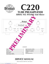 Service Manual Guide For McIntosh C 220