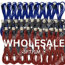 Fast Charge USB Cable Heavy Duty 3FT For iPhone 14 13 12 11 X Charging Cord Lot