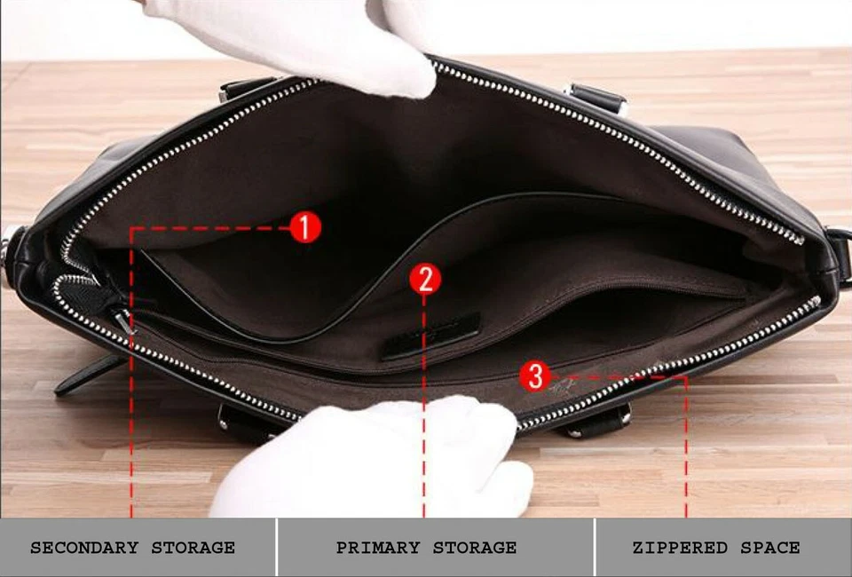 Playboy Men's Leather Briefcases 14 inch Laptop Bag Hand Bag - image 3 of 4