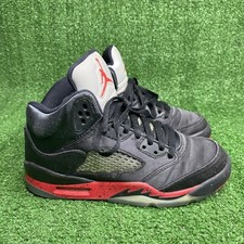 Nike Air Jordan 5 V Retro Mid Satin Bred Black Red 440888-006 Youth Shoes 5Y