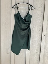 NWT Womens FIGLEAF, BlueBlush, Wrap style, Hunter Green Dress. Sz. L
